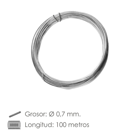 Alambre Galvanizado 0,70 mm / 2 (Rollo 100 metros)