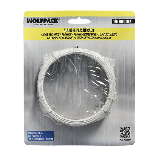 Alambre Plastificado 1,2 mm. Blanco (Rollo 50 metros)