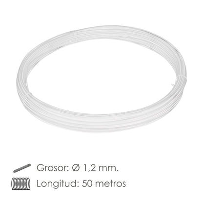 Alambre Plastificado 1,2 mm. Blanco (Rollo 50 metros)