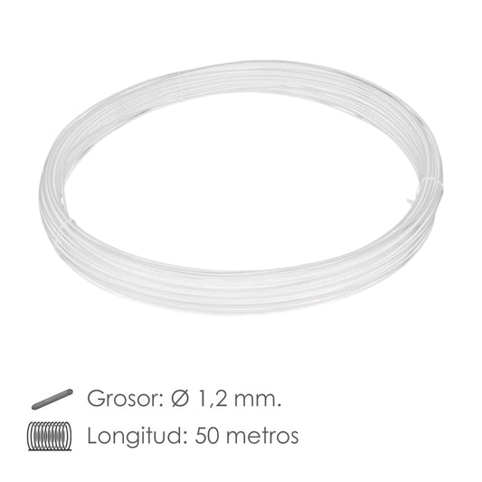 Alambre Plastificado 1,2 mm. Blanco (Rollo 50 metros)