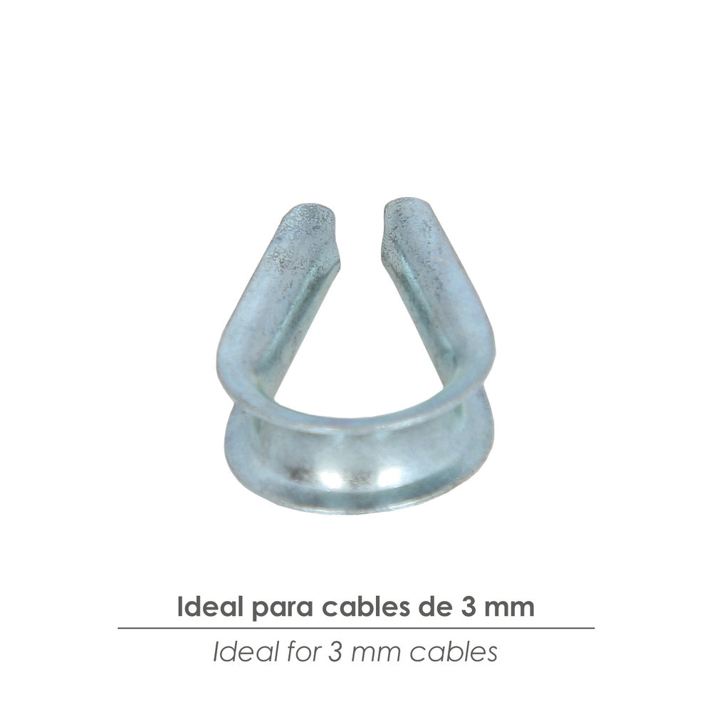 Guardacabos Zincado Para Cable  3 mm.