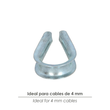Guardacabos Zincado Para Cable 4 mm.
