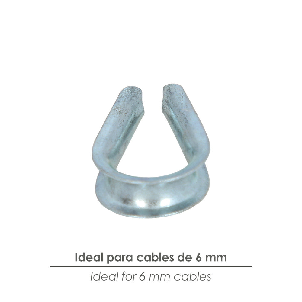Guardacabos Zincado Para Cable 6 mm.