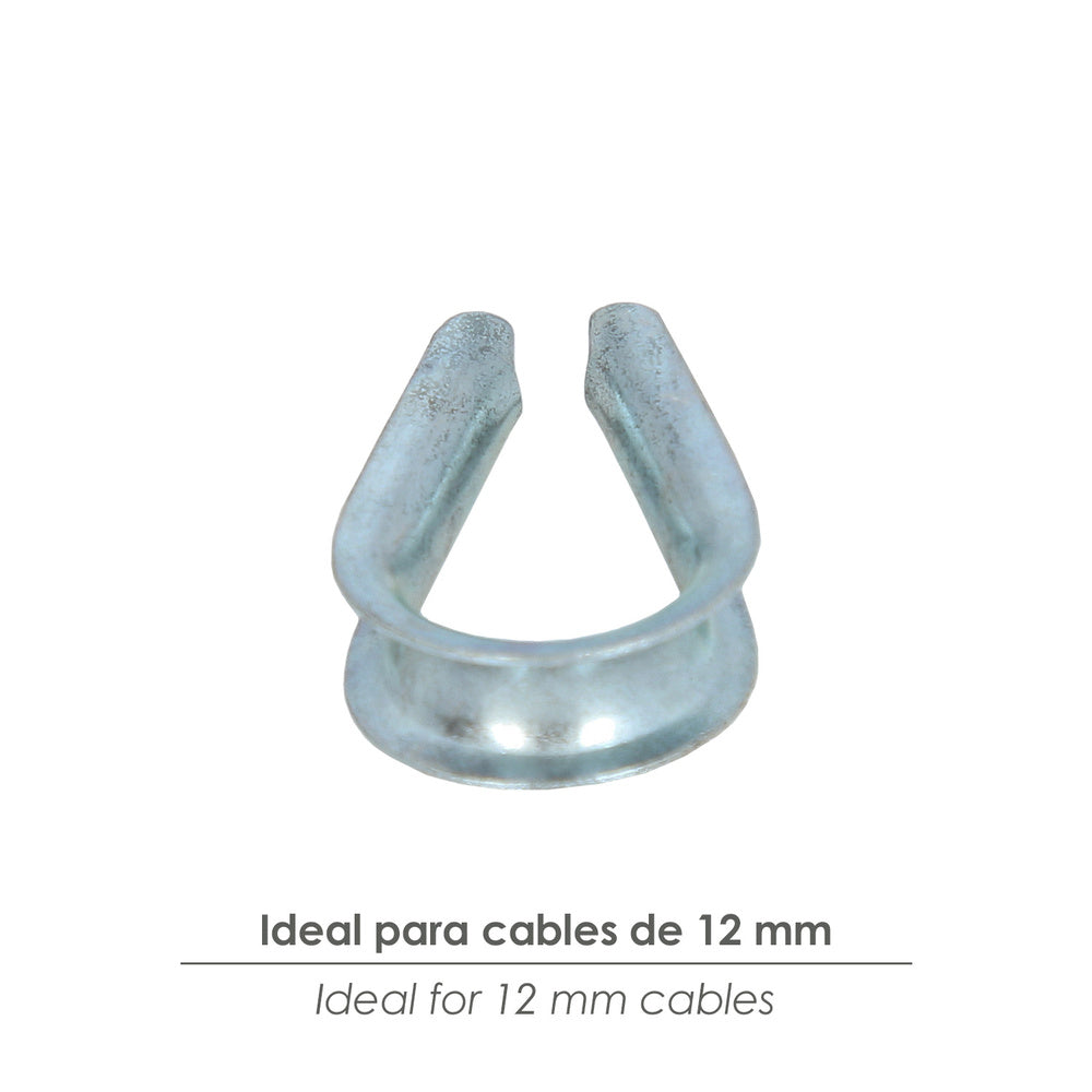 Guardacabos Zincado Para Cable 12 mm.