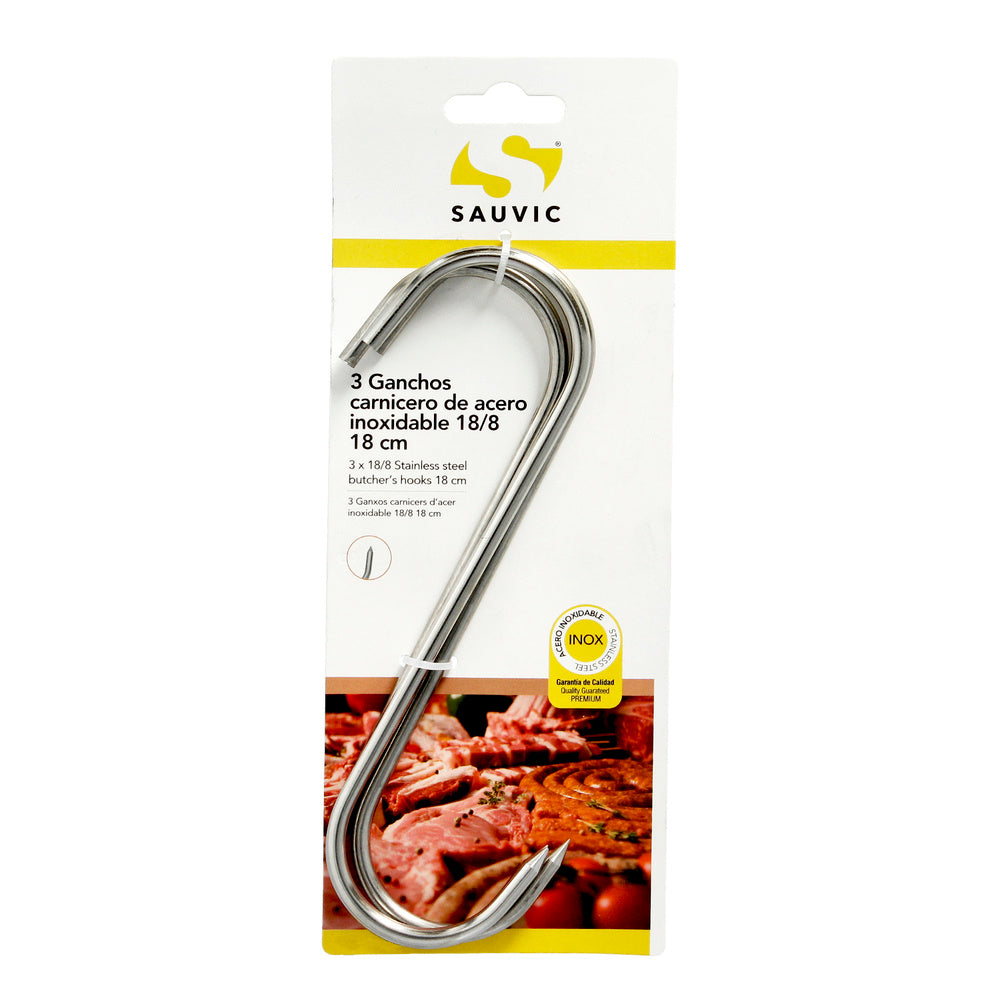 Blister 3 Ganchos Carnicero Inoxidables Nº 18