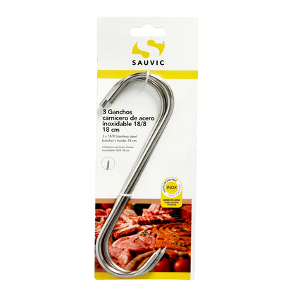 Blister 3 Ganchos Carnicero Inoxidables Nº 18
