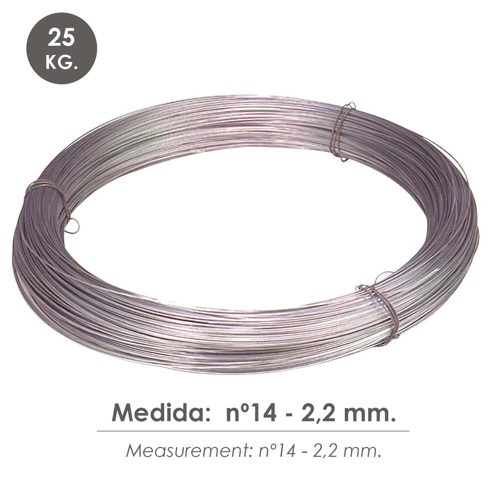 Alambre Galvanizado Rollo 25 Kg. Nº 14 - 2,2 mm.