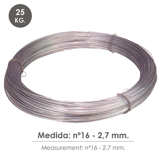 Alambre Galvanizado Rollo 25 Kg. Nº 16 - 2,7 mm.