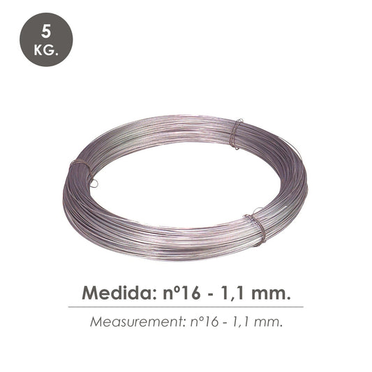 Alambre Galvanizado Rollo  5 kg. Nº  6 - 1,1 mm.