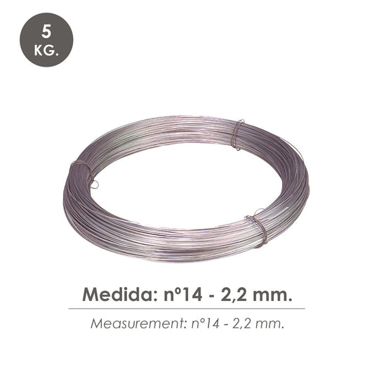 Alambre Galvanizado Rollo  5 kg. Nº14 - 2,2 mm