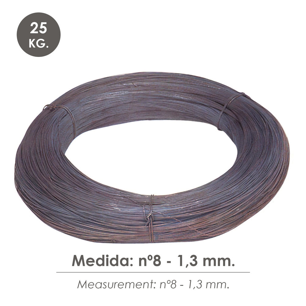 Alambre Recocido Rollo 25 kg. Nº8 - 1,3 mm.