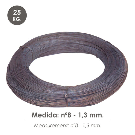 Alambre Recocido Rollo 25 kg. Nº8 - 1,3 mm.
