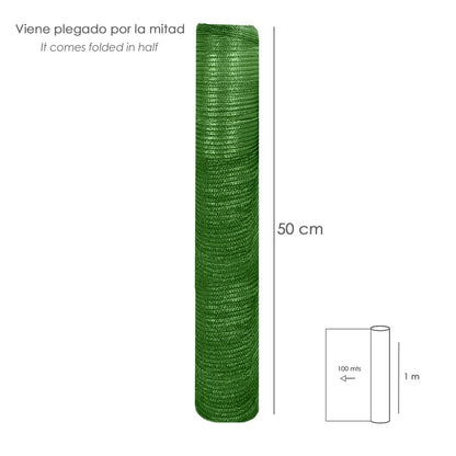 Malla Sombreo 1,0 metro Verde Rollo 100 metros.