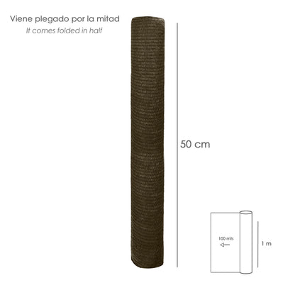 Malla Sombreo 1,0 metro Marron Rollo 100 metros