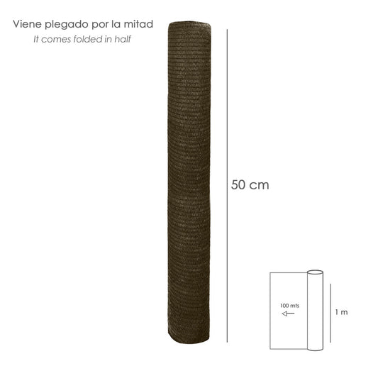 Malla Sombreo 1,0 metro Marron Rollo 100 metros