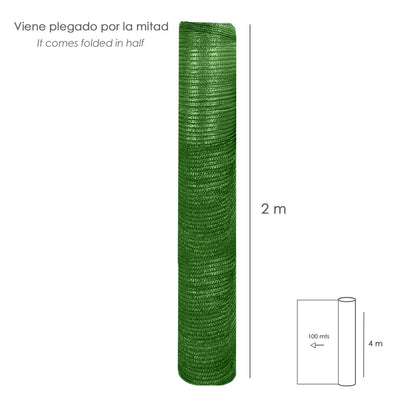 Malla Sombreo 4,0 metros Verde Rollo 100 metros
