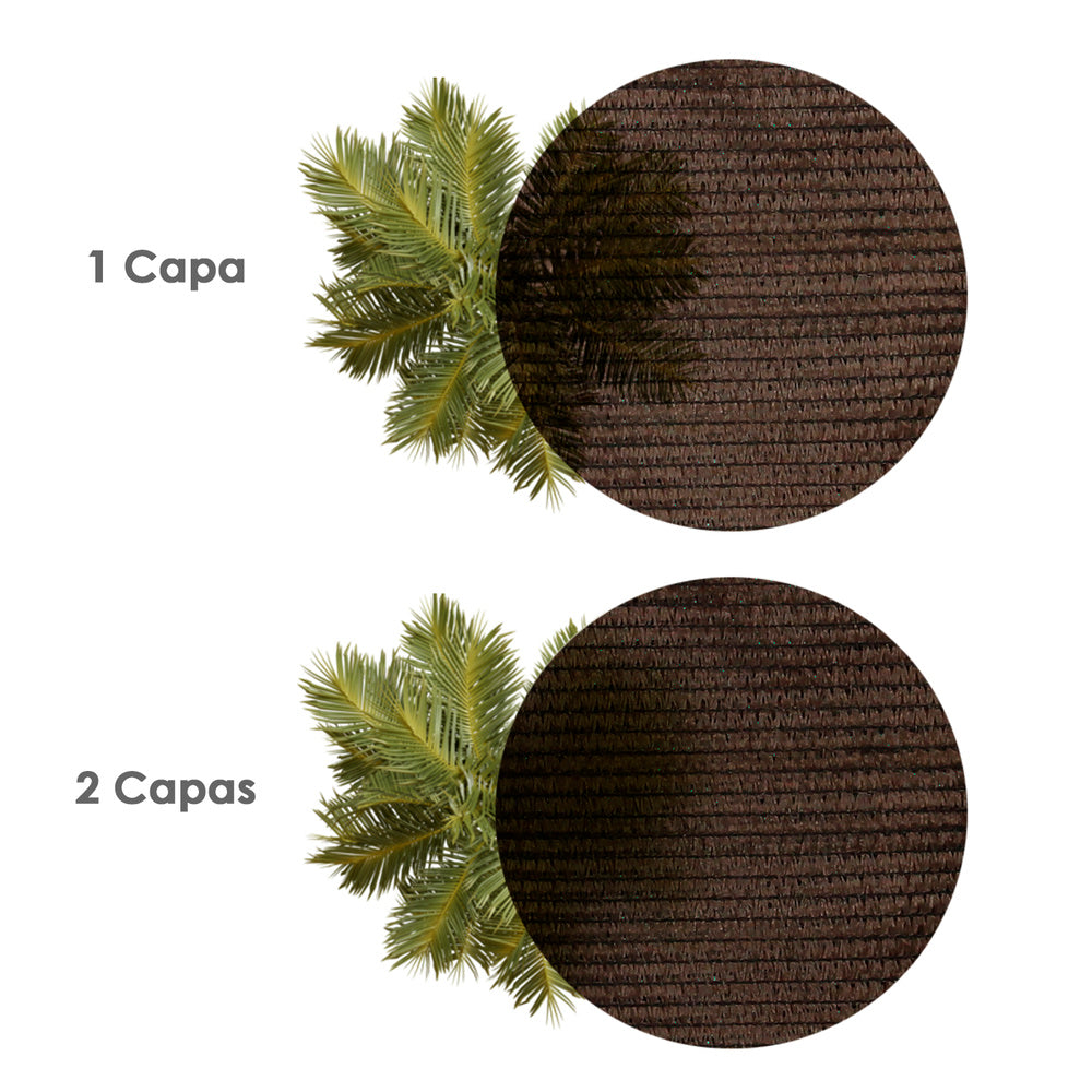 Malla Sombreo Rollo 1 x 50 metros, Reduce Radiación, Protección Jardín y Terraza, Regula Temperatura, Color Marrón