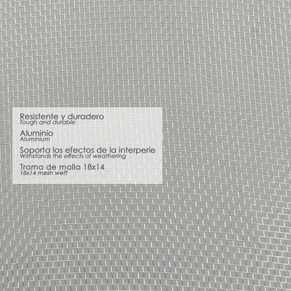 Tela Mosquitera Aluminio 18x14/120  Rollo 30 metros