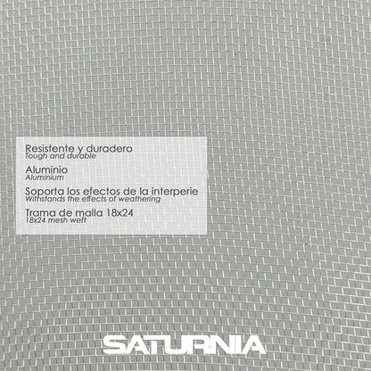 Tela Mosquitera Fibra Vidrio Gris 18x16/100 cm. Rollo 50 metros.
