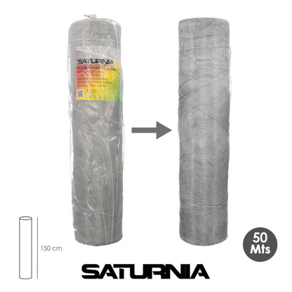 Tela Mosquitera Fibra Vidrio Gris 18x16/150 cm. Rollo 50 metros.