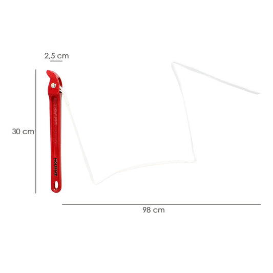 Llave Cinta Nylon Aluminio 30 cm.  Cinta De 98 cm. Llave De Filtro Aceite, Llave Para Tubos, Llave Aflojatodo, Llave De Correa.