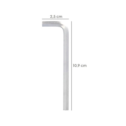Llave Allen Larga Acero Cromo Vanadio Profesional 4,5 mm. Llave Hexagonal, Llave Allen Taller Mecanica, Llave Allen Bricolaje