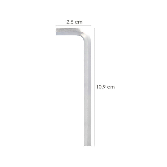 Llave Allen Larga Acero Cromo Vanadio Profesional 4,5 mm. Llave Hexagonal, Llave Allen Taller Mecanica, Llave Allen Bricolaje