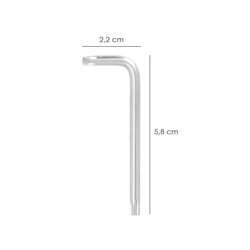 Llave Torx Inviolable Standar Acero Cromo Vanadio Profesional T20 mm. Llave Estrella, Llave Allen Estrella