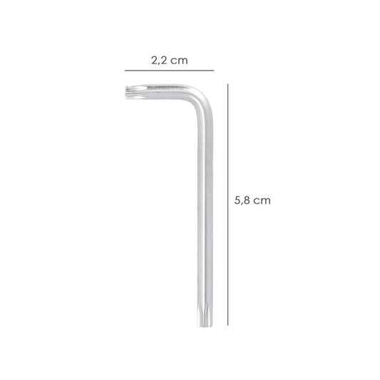 Llave Torx Inviolable Standar Acero Cromo Vanadio Profesional T20 mm. Llave Estrella, Llave Allen Estrella