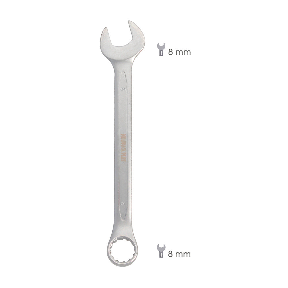 Llave Combinada Plus 8x8 Acero Cromo Vanadio DIN 3113. Llave Doble Boca, Llave Fija, Llave Estrella