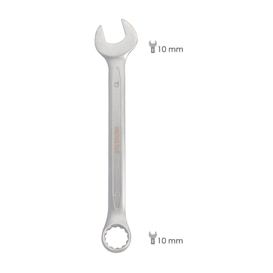Llave Combinada Plus 10x10 Acero Cromo Vanadio DIN 3113. Llave Doble Boca, Llave Fija, Llave Estrella