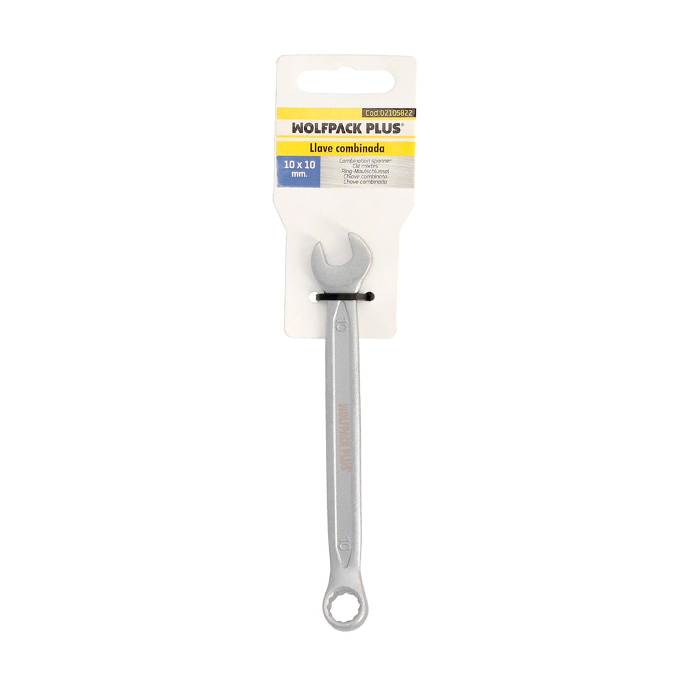Llave Combinada Plus 10x10 Acero Cromo Vanadio DIN 3113. Llave Doble Boca, Llave Fija, Llave Estrella