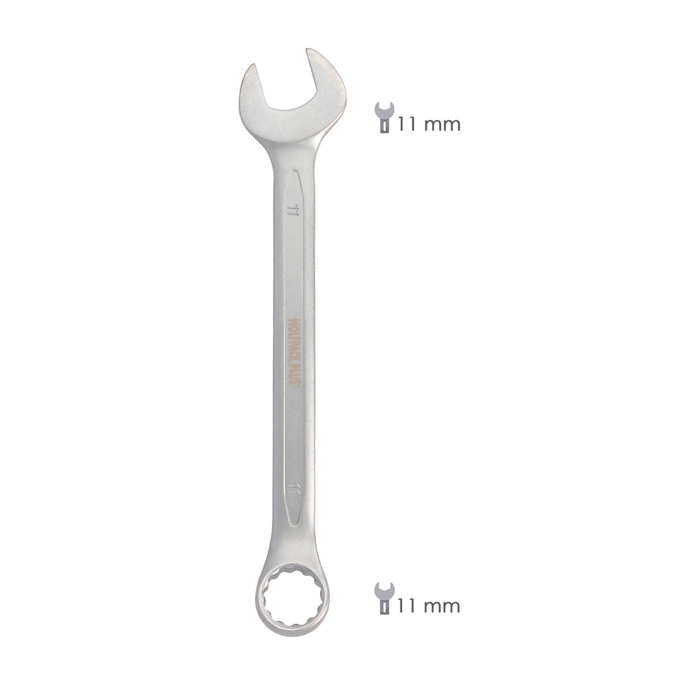 Llave Combinada Plus 11x11 Acero Cromo Vanadio DIN 3113. Llave Doble Boca, Llave Fija, Llave Estrella