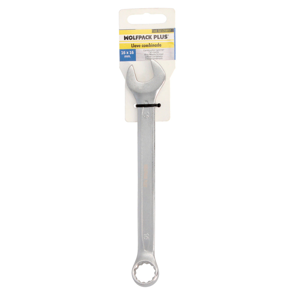 Llave Combinada Plus 16x16 Acero Cromo Vanadio DIN 3113. Llave Doble Boca, Llave Fija, Llave Estrella