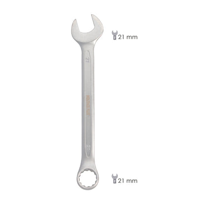Llave Combinada Plus 21x21 Acero Cromo Vanadio DIN 3113. Llave Doble Boca, Llave Fija, Llave Estrella