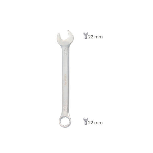 Llave Combinada Plus 22x22 Acero Cromo Vanadio DIN 3113. Llave Doble Boca, Llave Fija, Llave Estrella
