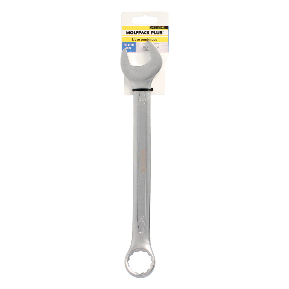 Llave Combinada Plus 30x30 Acero Cromo Vanadio DIN 3113. Llave Doble Boca, Llave Fija, Llave Estrella