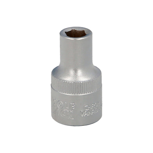 Llave Vaso 1/2" Hexagonal 8 mm. Perfil de 6 caras. Acero Cromo Vanadio, Aristas Redondas