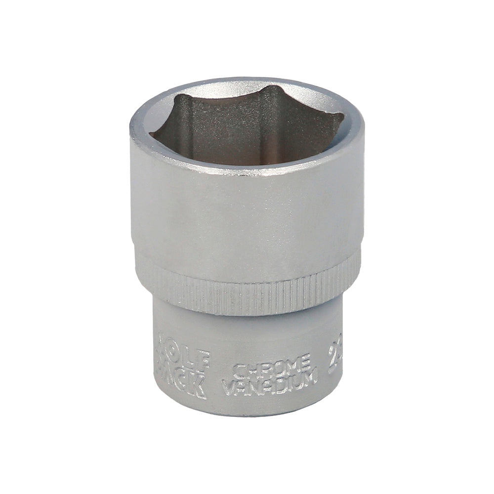 Llave Vaso 1/2" Hexagonal 23 mm. Perfil de 6 caras. Acero Cromo Vanadio, Aristas Redondas