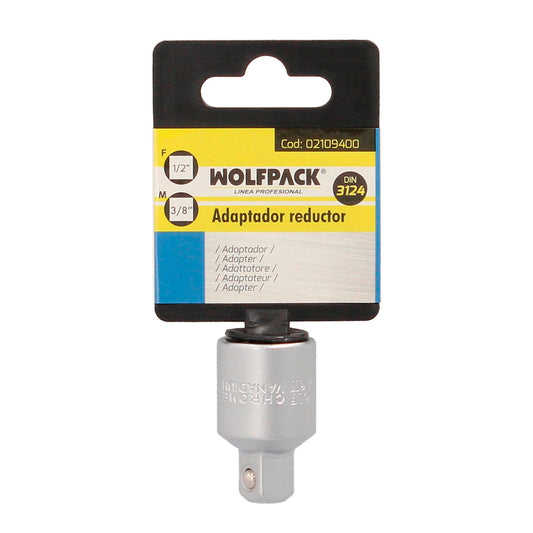 Adaptador Reductor 1/2" Hembra A 3/8" Macho Acero Cromo Vanadio, Aristas Redondas, Reductor Carraca,