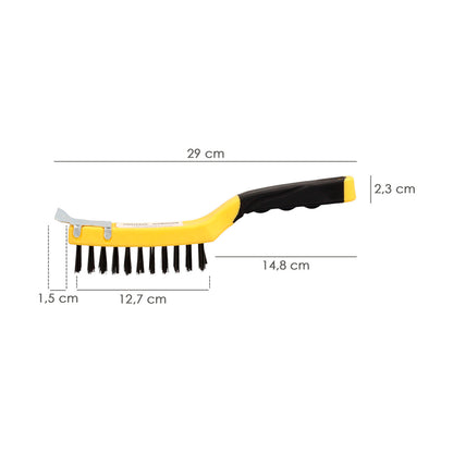 Cepillo Manual Acero Soldador Con Rascador, Mango de plástico, Cepillo Soldaduras, Cepillo Taller