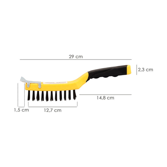 Cepillo Manual Acero Soldador Con Rascador, Mango de plástico, Cepillo Soldaduras, Cepillo Taller