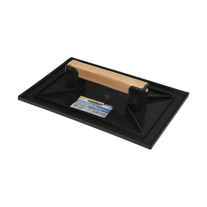 Talocha Plastico 27 x 18 cm. Mango Madera Negra Con Alveolos