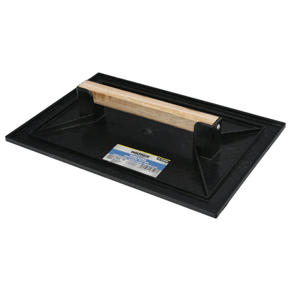 Talocha Plastico 32 x 22 cm. Mango Madera Negra Con Alveolos