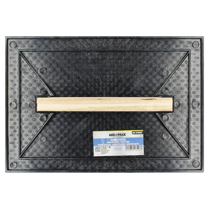 Talocha Plastico 32 x 22 cm. Mango Madera Negra Con Alveolos