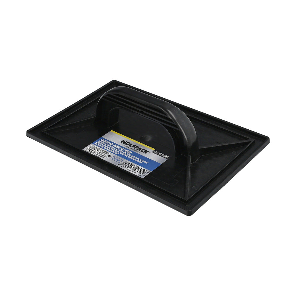 Talocha Plastico 27 x 18 cm. Mango Redondo Negro Con Alveolos