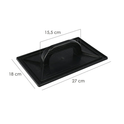 Talocha Plastico 27 x 18 cm. Mango Redondo Negro Con Alveolos