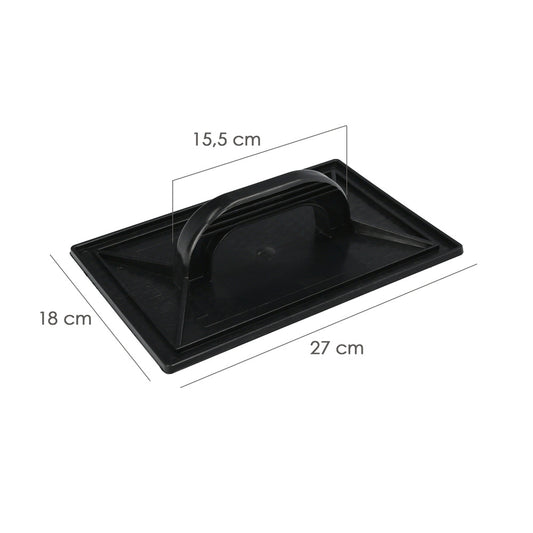 Talocha Plastico 27 x 18 cm. Mango Redondo Negro Con Alveolos