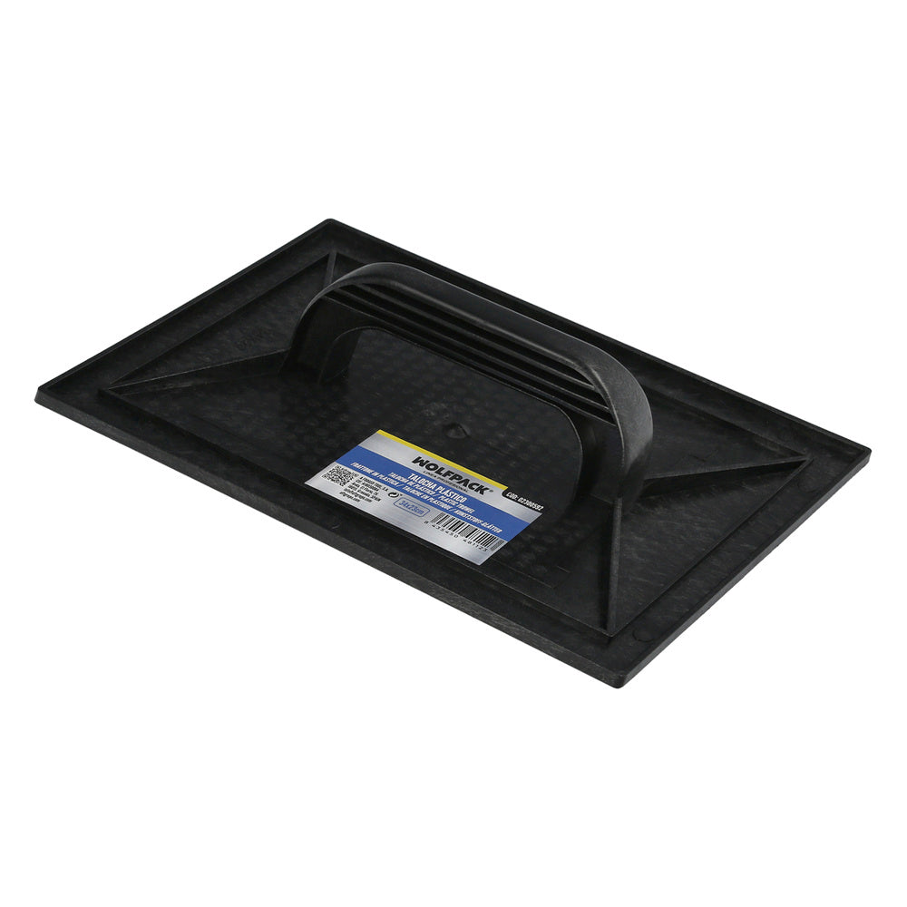 Talocha Plastico 34 x 23 cm. Mango Redondo Negro Con Alveolos