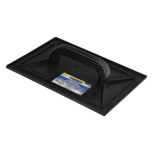 Talocha Plastico 34 x 23 cm. Mango Redondo Negro Con Alveolos